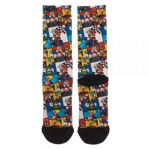SNES Mariokart Collage Men's Crew Socks
